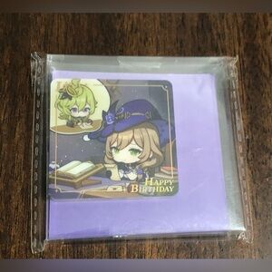 Genshin Impact Lisa Happy Birthday Acrylic Fridge Magnet - Lavender.2"x2"